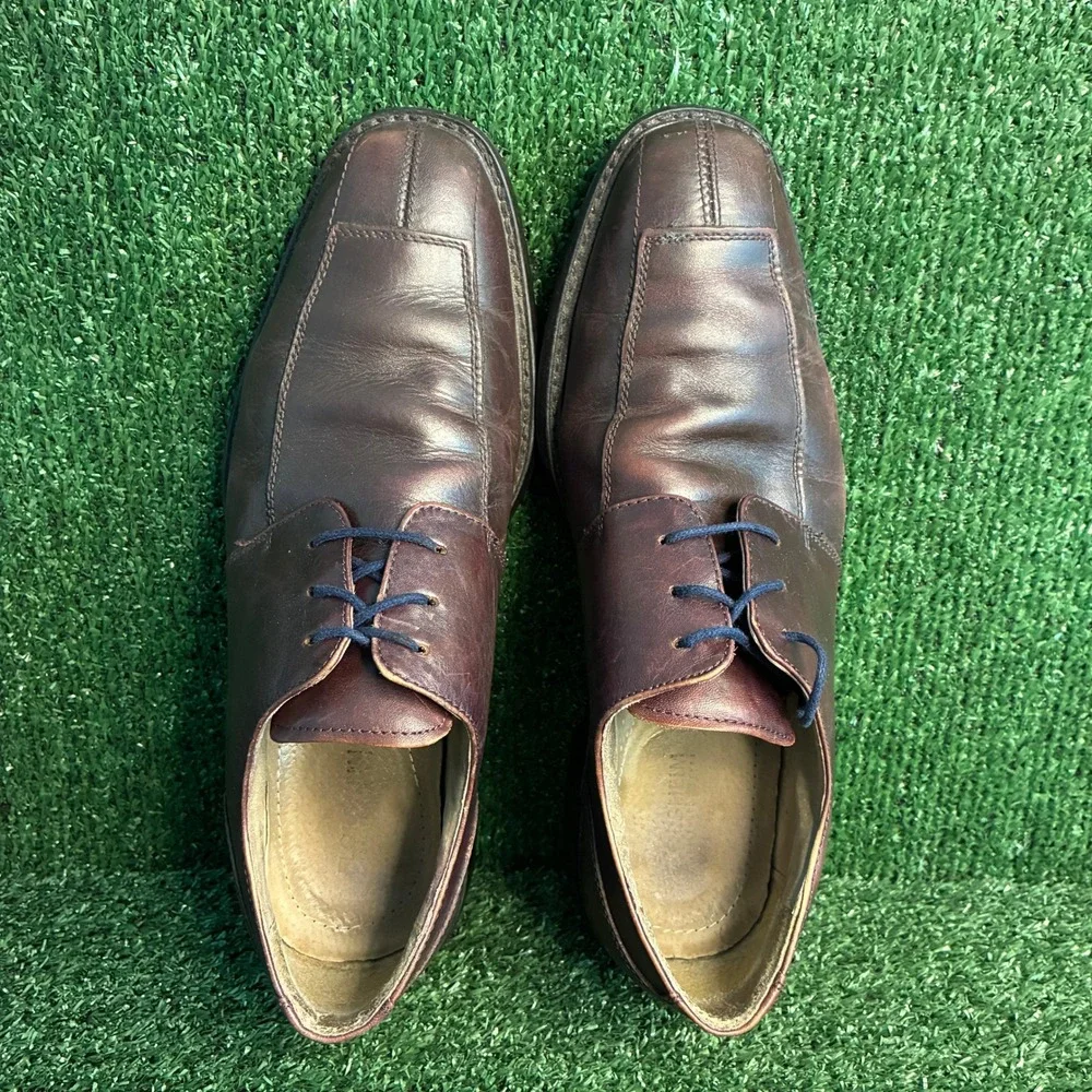 Florsheim 11175-601 Leather Square Toe Lace Up Dress Shoe Brown Mens Size 10.5 D